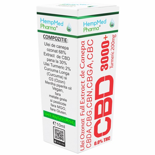 Ulei ozonat Full Extract cu CBD 3000 mg si Turmeric, HempMed Pharma